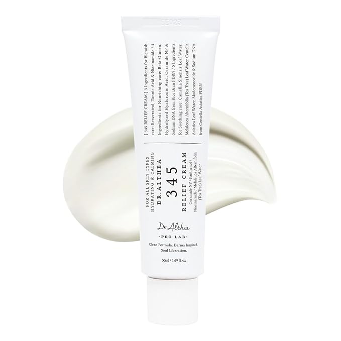 Dr.Althea 345 Relief Cream | Moisturizer for Soothing Recovery and Blemish Care with Tea Tree Leaf Water & Niacinamide