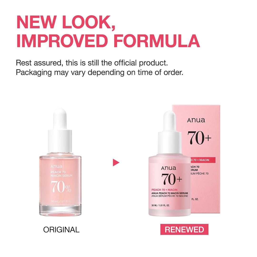 Anua Peach 70 Niacinamide Serum - brightening hydrating face serum