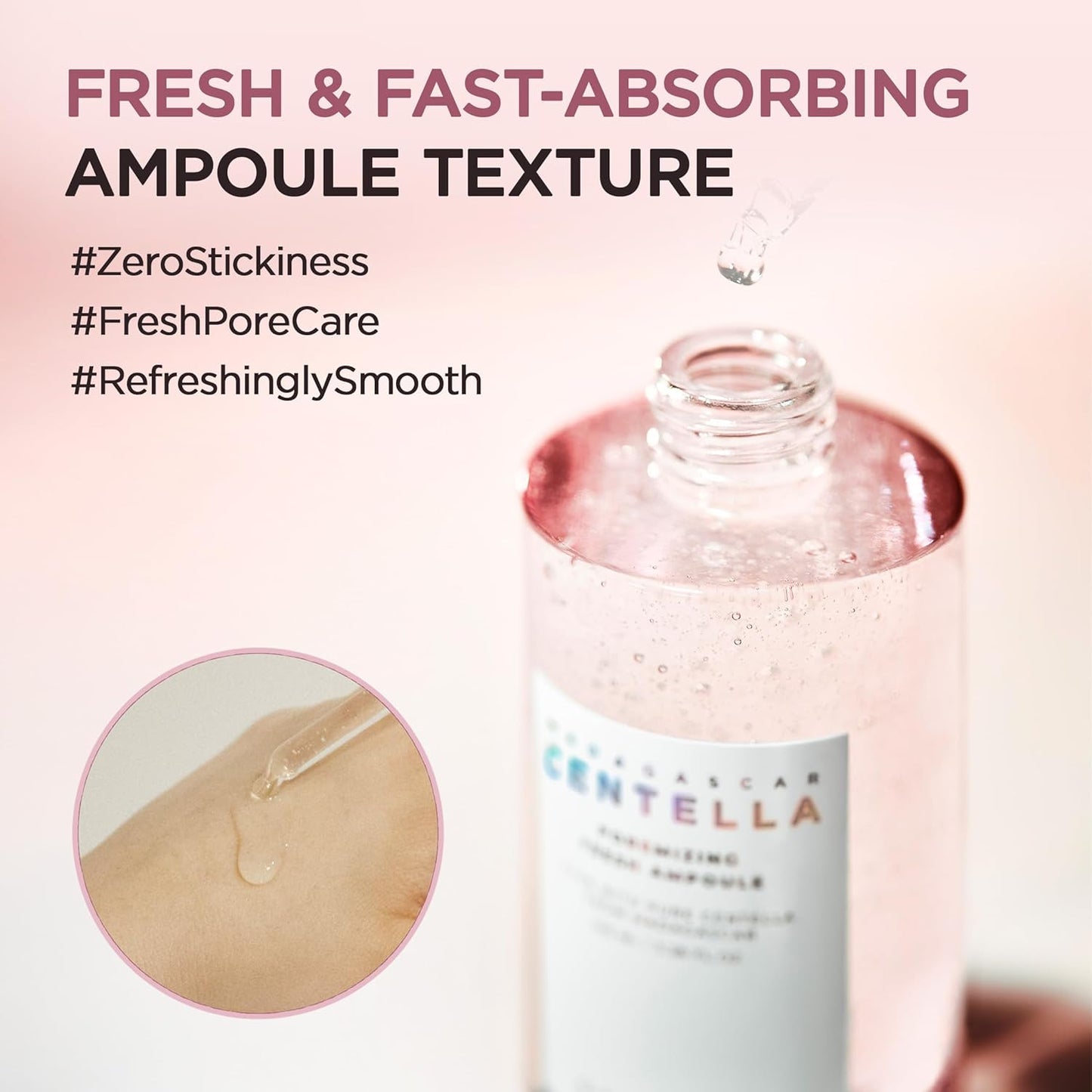 Centella Poremizing Fresh Ampoule (100ml) - Tightens & Minimizes Enlarged Pores, Skin Tone Brightening, Calming  & Hydration Boost