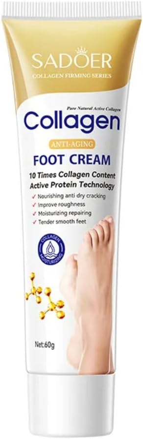 Sadoer Collagen Anti Aging Foot Cream - Repairs Cracked Heels for a youthful & Smooth Foot -60g