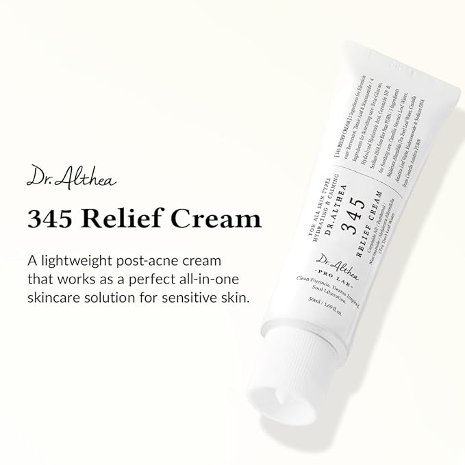 Dr.Althea 345 Relief Cream | Moisturizer for Soothing Recovery and Blemish Care with Tea Tree Leaf Water & Niacinamide