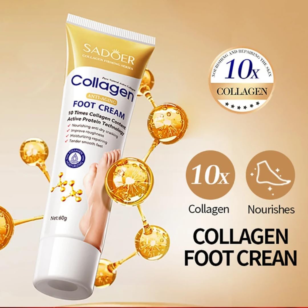 Sadoer Collagen Anti Aging Foot Cream - Repairs Cracked Heels for a youthful & Smooth Foot -60g