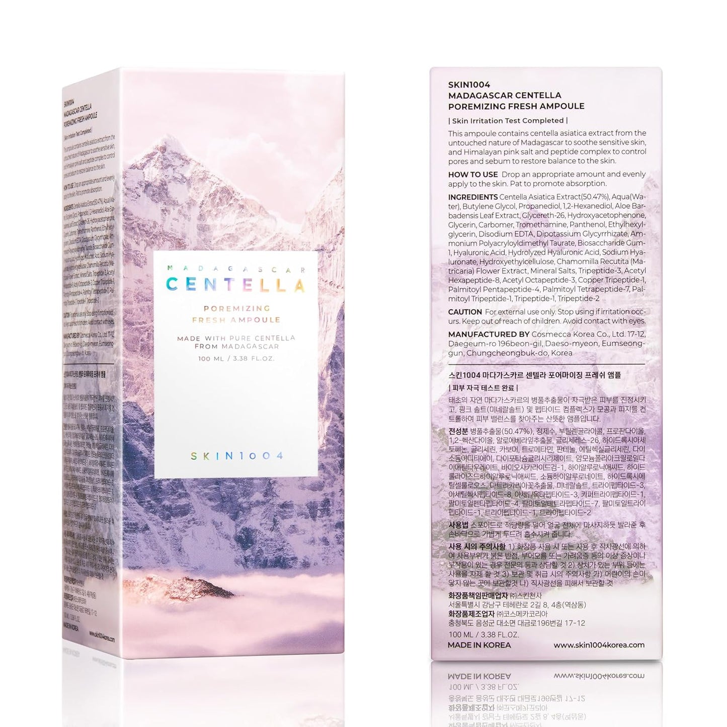 Centella Poremizing Fresh Ampoule (100ml) - Tightens & Minimizes Enlarged Pores, Skin Tone Brightening, Calming  & Hydration Boost